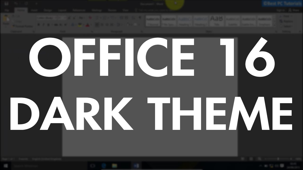 Microsoft office for mac dark mode